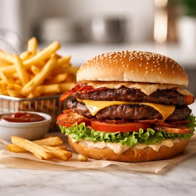 Crown burger combo with fries