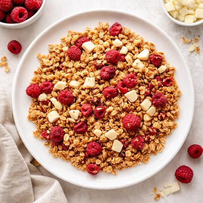 Crownfield crunch raspberry and white chocolate