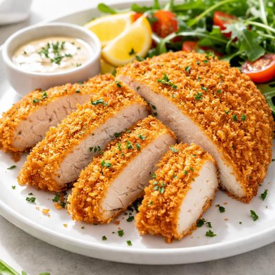 Crumbed chicken breast