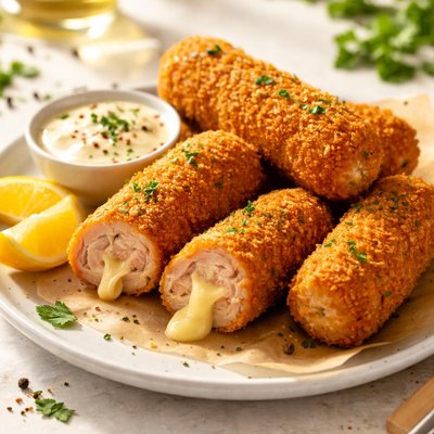 Crumbed chicken cheese sausage