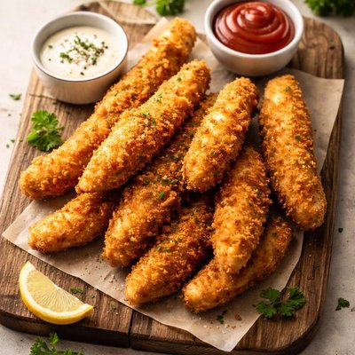 Crumbed chicken fingers