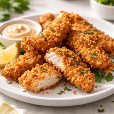 Crumbed chicken strips