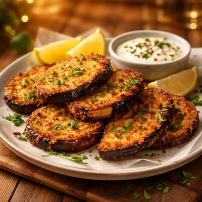 Crumbed eggplant