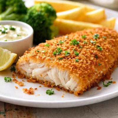 Crumbed fish fillet