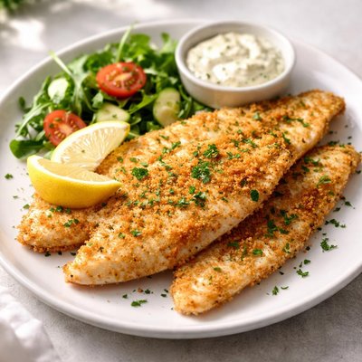 Crumbed flounder