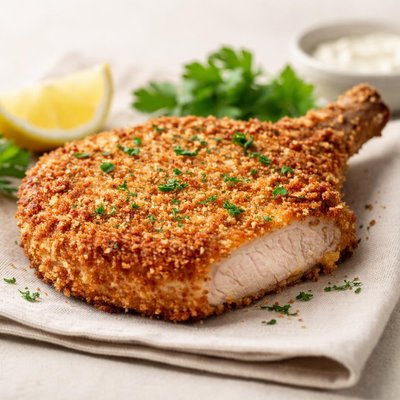 Crumbed pork chop