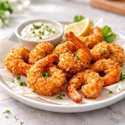 Crumbed prawn