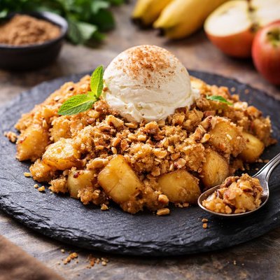 Crumble pomme et banane