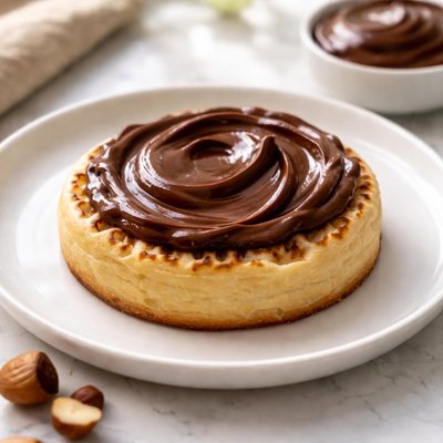 Crumpet with chocolate spread