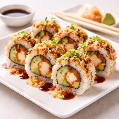 Crunchy chicken sushi