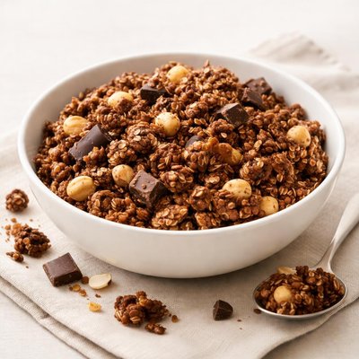 Crunchy nut chocolate granola