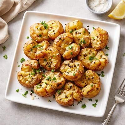 Crushed new potatoes