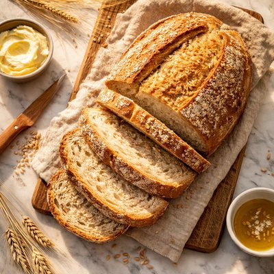 Crushed wheat sourdough bread