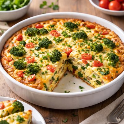 Crustless veggie quiche