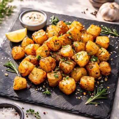 Cubed baked potatoes
