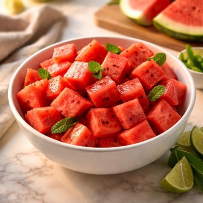 Cubed watermelon