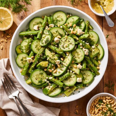 Cucumber and asparagus salad