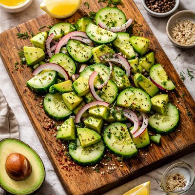 Cucumber and avocado salad