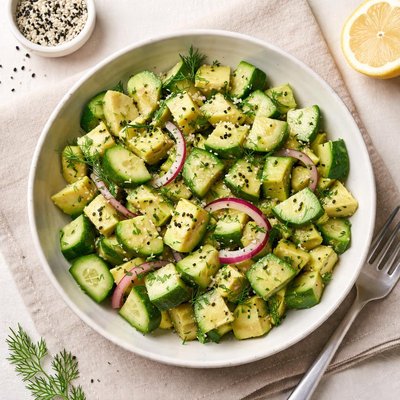 Cucumber and avocado side dish