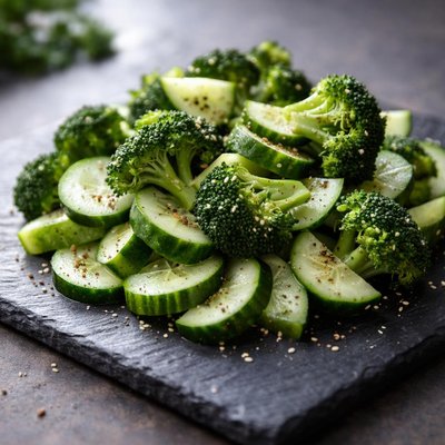 Cucumber and broccoli
