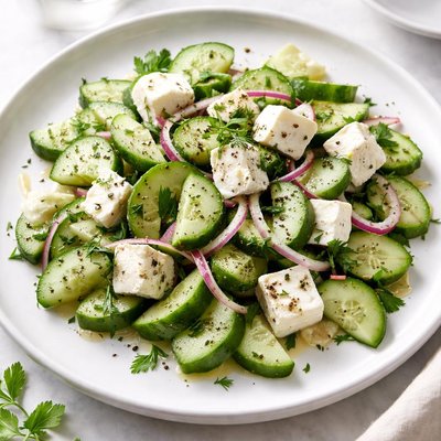 Cucumber and cheese salad