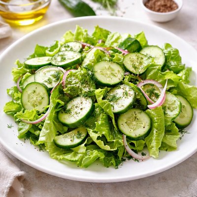 Cucumber and lettuce salad