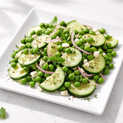 Cucumber and pea salad