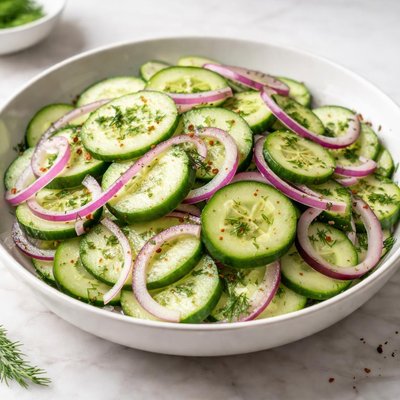 Cucumber and red onions