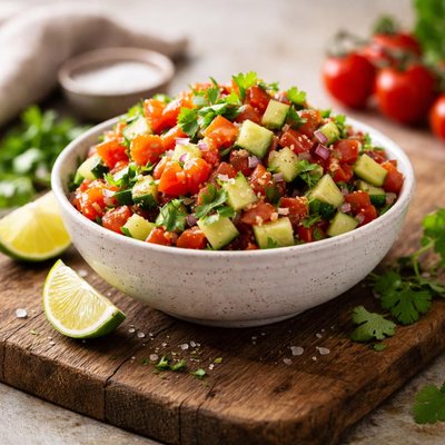 Cucumber and tomato salsa