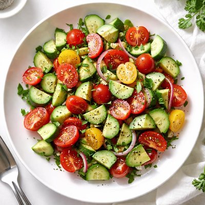 Cucumber avocado tomato salad