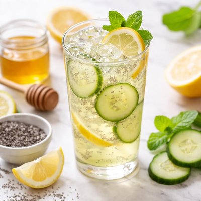 Cucumber lemon honey with chia