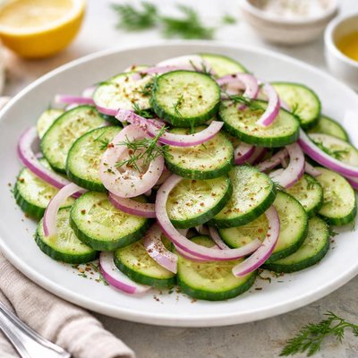 Cucumber onion salad