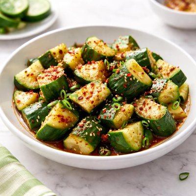 Cucumber salad with chili powder