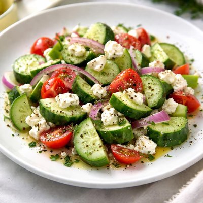 Cucumber salad with feta