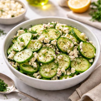 Cucumber salad with feta and dill