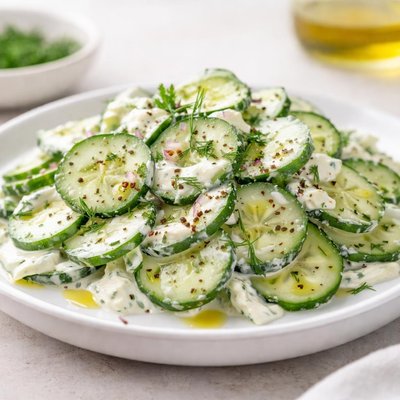 Cucumber salad with greek yogurt