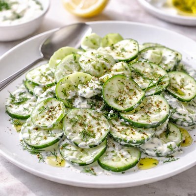 Cucumber salad with yogurt