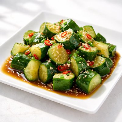 Cucumber soy sauce salad