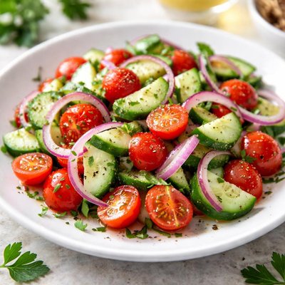 Cucumber tomato onion salad
