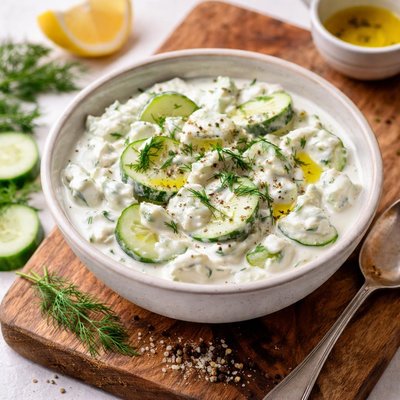 Cucumber with full fat yogurt