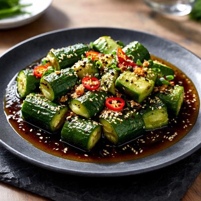 Cucumbers in soy sauce