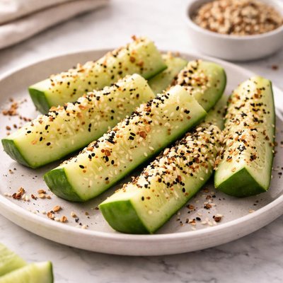 Cucumbers with everything but the bagel seasoning