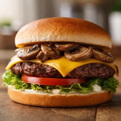 Culvers single cheese burger with mushrooms