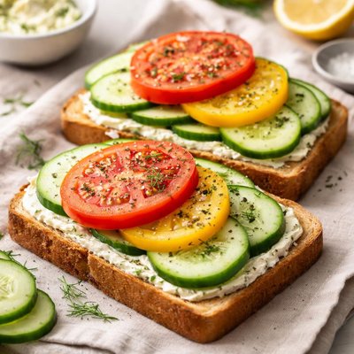 Cumber tomatoe sandwich