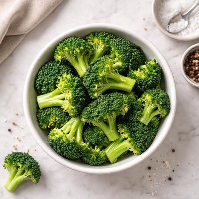 Cup of boiled broccoli