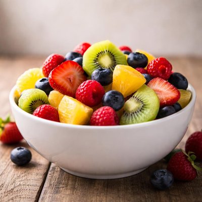Cup of fresh mixed fruit