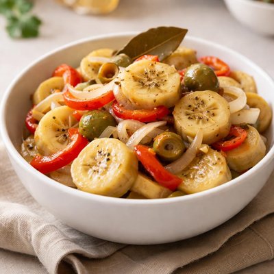 Cup of guineos in escabeche