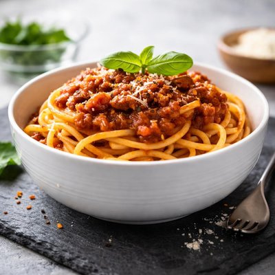 Cup of pasta with red sauce