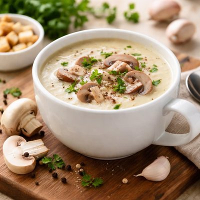 Cup of soup champignon