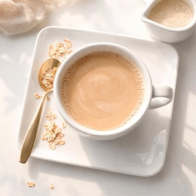 Cup of tea with oatmilk